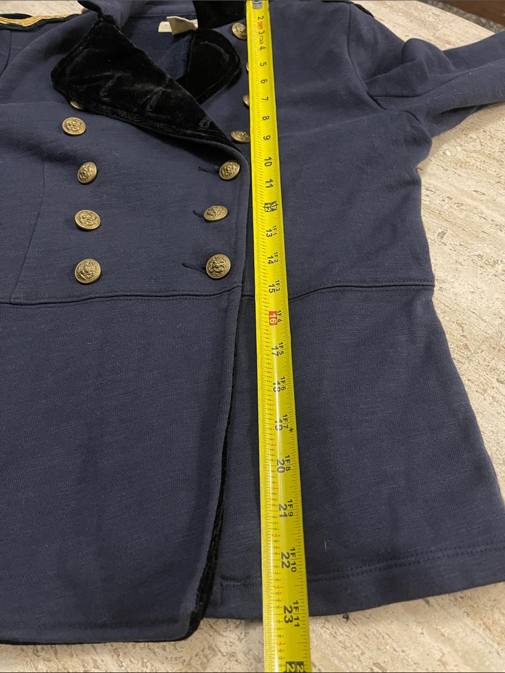 Ralph Lauren Denim & Supply Military Officer Jacket Navy Gold Velvet Lapel Sz M - Picture 16 of 16